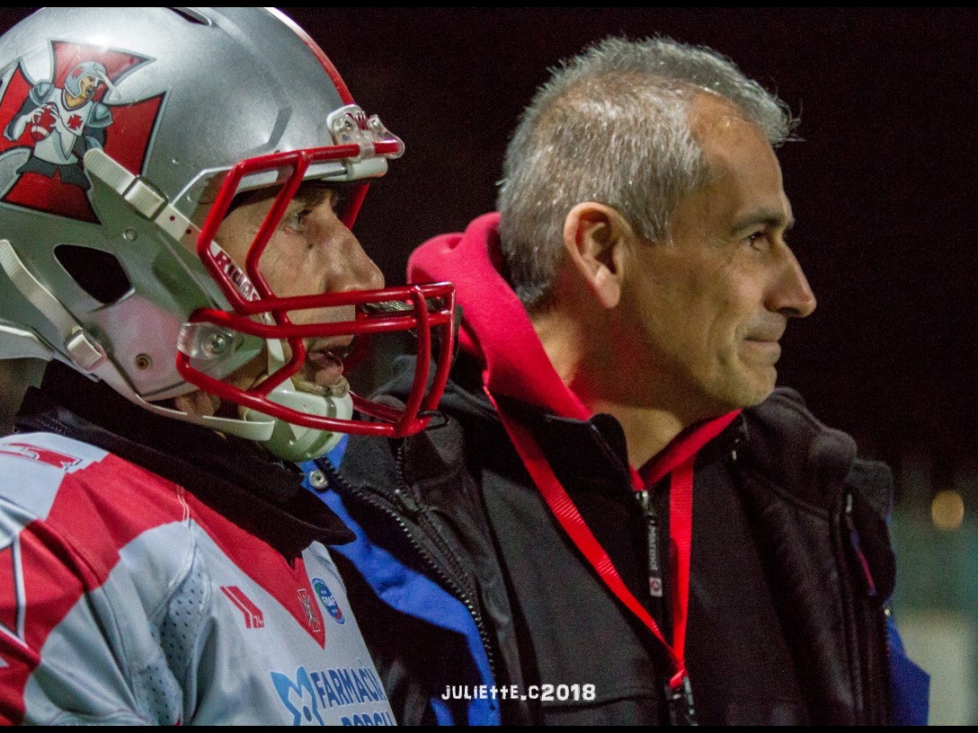 Il presidente Garzia con il qb Sergio Andrea Meloni (Foto Giulia Congia)